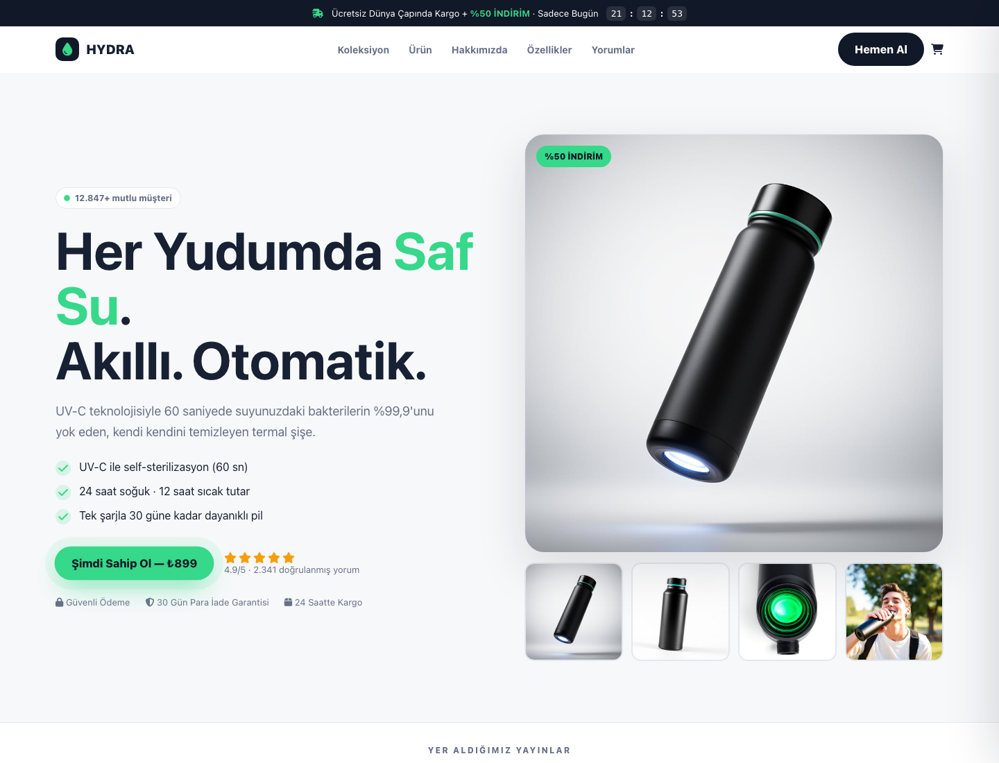 Dev mağaza anasayfa ekran görüntüsü